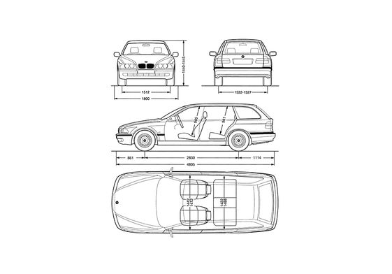 Download drawing BMW 5-Series E39 Touring Wagon 1995 in ai pdf png svg ...